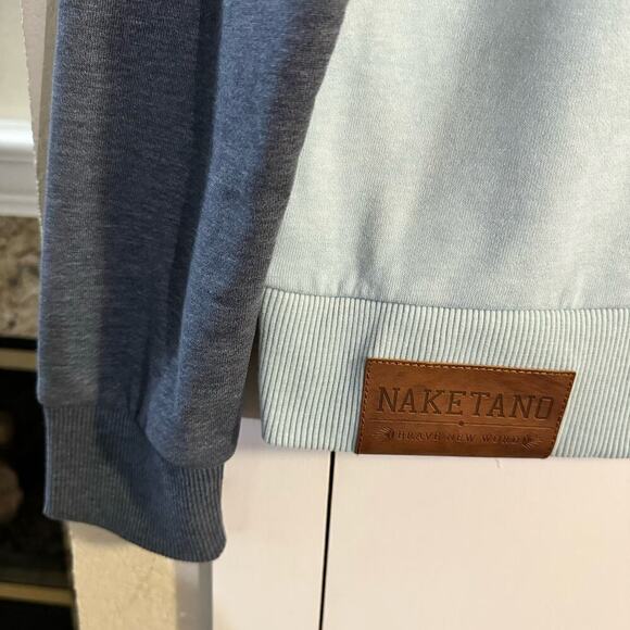 NWT Naketano The Jordan Rules Sweatshirt Dark Ash Pastel Blue Melange Large - Picture 7 of 11